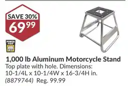 Princess Auto 1, 000 lb Aluminum Motorcycle Stand offer