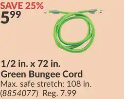 Princess Auto 1/2 in. x 72 in. Green Bungee Cord offer