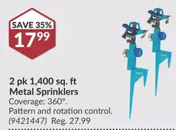 Princess Auto 2 pk 1,400 sq. Metal Sprinklers offer