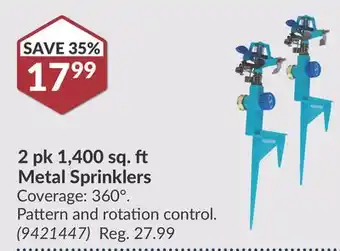Princess Auto 2 pk 1,400 sq. Metal Sprinklers offer