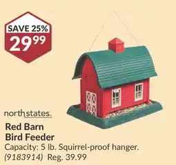 Princess Auto Red Barn Bird Feeder offer