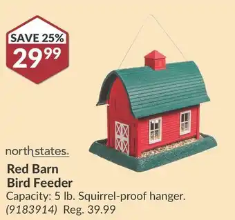 Princess Auto Red Barn Bird Feeder offer