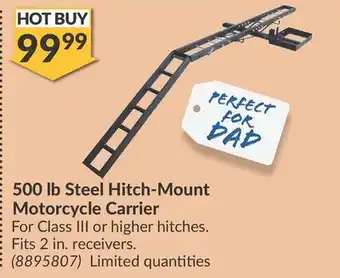 Princess Auto 500 lb Steel Hitch-Mount Motorcycle Carrier offer