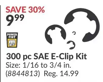 Princess Auto 300 pc SAE E-Clip Kit offer