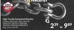 Princess Auto High-Tensile Galvanized Shackles offer