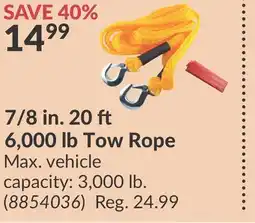 Princess Auto 7/8 in. 20 ft 6,000 lb Tow Rope offer