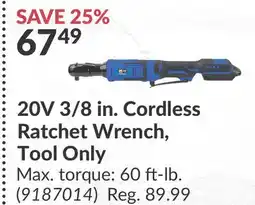 Princess Auto 20V 3/8 in. Cordless Ratchet Wrench, Tool Only offer