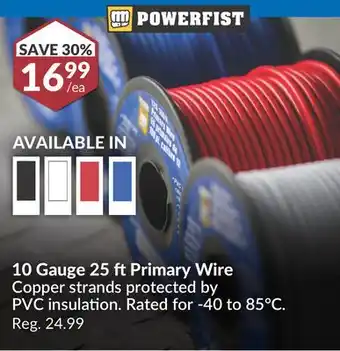 Princess Auto 10 Gauge 25 ftPrimary Wire offer