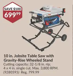 Princess Auto 10 in. Jobsite Table Saw with Gravity-Rise Stand offer