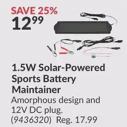 Princess Auto 1.5W Solar-Powered Sports Battery Maintainer offer