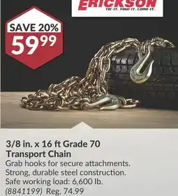 Princess Auto 3/8 in. x 16 ft Grade 70 Transport Chain offer