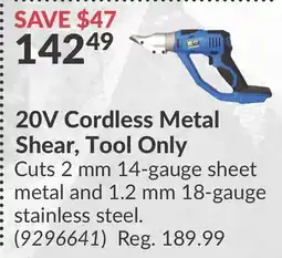 Princess Auto 20V Cordless Metal Shear, Tool Only offer