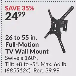 Princess Auto 26 to 55 in. Full-Motion TV Wall Mount offer