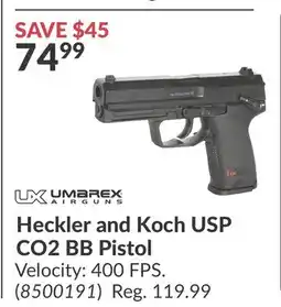 Princess Auto Heckler and Koch USP CO2 BB Pistol offer