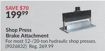 Princess Auto Shop Press Brake Attachment offer
