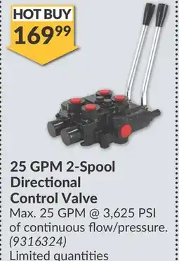 Princess Auto 25 GPM 2-Spool Directional Control Valve offer