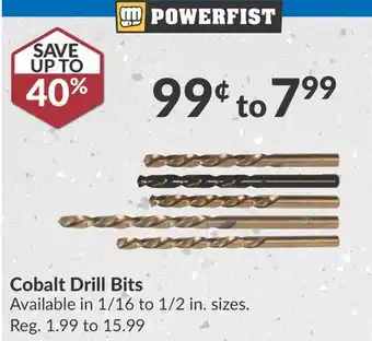 Princess Auto Cobalt Drill Bits offer