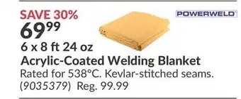 Princess Auto 6 x 8 ft 24 oz Acrylic-Coated Welding Blanket offer
