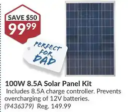 Princess Auto 100W 8.5A Solar Panel Kit offer
