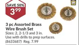 Princess Auto 3 pc Assorted Brass Wire Brush Set offer