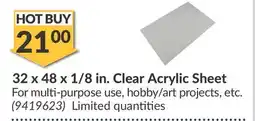 Princess Auto 32 x 48 x 1/8 in. Clear Acrylic Sheet offer