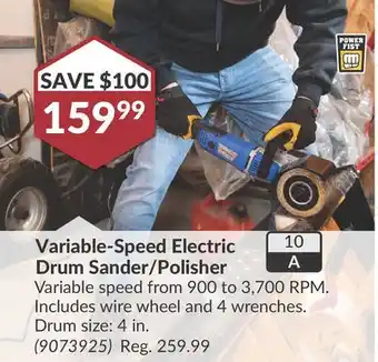 Princess Auto Variable-Speed Electric Drum Sander/Polisher offer