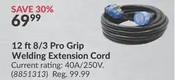 Princess Auto 12 ft 8/3 Pro Grip Welding Extension Cord offer