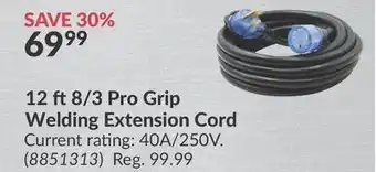 Princess Auto 12 ft 8/3 Pro Grip Welding Extension Cord offer