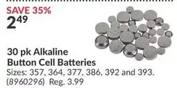 Princess Auto 30 pk Alkaline Button Cell Batteries offer