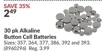 Princess Auto 30 pk Alkaline Button Cell Batteries offer