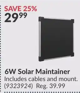 Princess Auto 6W Solar Maintainer offer