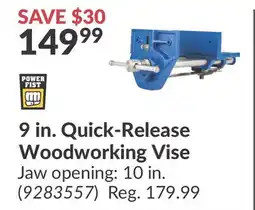 Princess Auto 9 in. Quick-Release Woodworking Vise offer