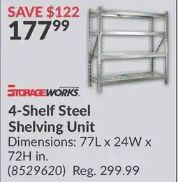 Princess Auto 4-Shelf Steel Shelving Unit offer