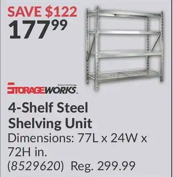 Princess Auto 4-Shelf Steel Shelving Unit offer