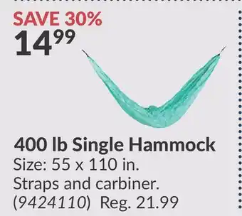 Princess Auto 400 lb Single Hammock offer
