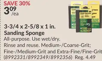 Princess Auto 3-3/4 x 2-5/8 x 1 in. Sanding Sponge offer