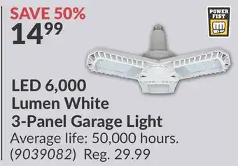 Princess Auto LED 6, 000 Lumen White 3-Panel Garage Light offer