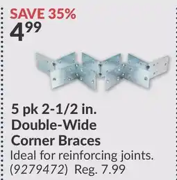Princess Auto 5 pk 2-1/2 in. Double-Wide Corner Braces offer