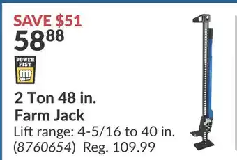 Princess Auto 2 Ton 48 in. Farm Jack offer