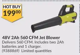 Princess Auto 48V 2Ah 560 CFM Jet Blower offer