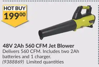 Princess Auto 48V 2Ah 560 CFM Jet Blower offer