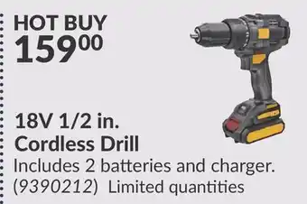 Princess Auto 18V 1/2 in. Cordless Drill offer