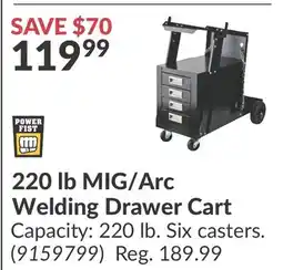 Princess Auto 220 lb MIG/Arc Welding Drawer Cart offer