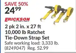 Princess Auto 2 pk 2 in. x 27 10,000 lb Ratchet Tie-Down Strap Set offer
