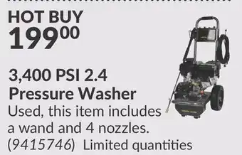 Princess Auto 3, 400 PSI 2.4 Pressure Washer offer