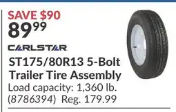 Princess Auto CARLSTAR ST175/80R13 5-Bolt Trailer Tire offer