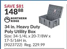 Princess Auto 34 in. Heavy Duty Poly Utility Box offer
