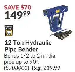 Princess Auto 12 Ton Hydraulic Pipe Bender offer