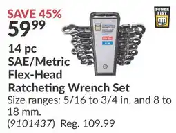 Princess Auto 14 pc SAE/Metric Flex-Head Ratcheting Wrench Set offer
