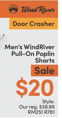 Mark's Men's WindRiver Pull-On Poplin Shorts offer